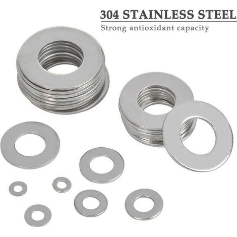 800 pièces en boîte M2-M12 matériel de remplacement de joint de rondelle plate en acier inoxydabledurable (1/3)