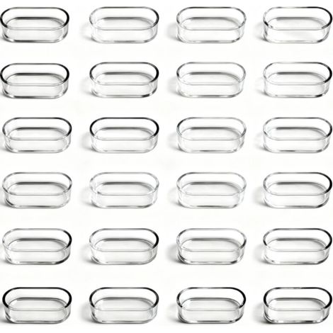 Couvre-Pieds de Chaise Ovales en Silicone Transparent - JINFGERNE - 24 Pièces, Protection Anti-Rayures pour Meubles, 15 x 30 mm, Installation Facile et Glisse Silencieuse