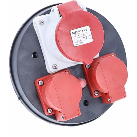 CEE Steckdoseneinsatz 400V 3-fach Thermoschutzschalter rot IP44