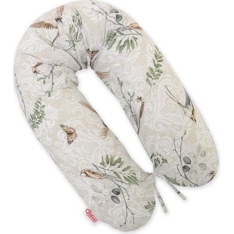 Almohada de embarazo más larga para dormir embarazadas + Funda extraíble - Aves marrones (1/5)