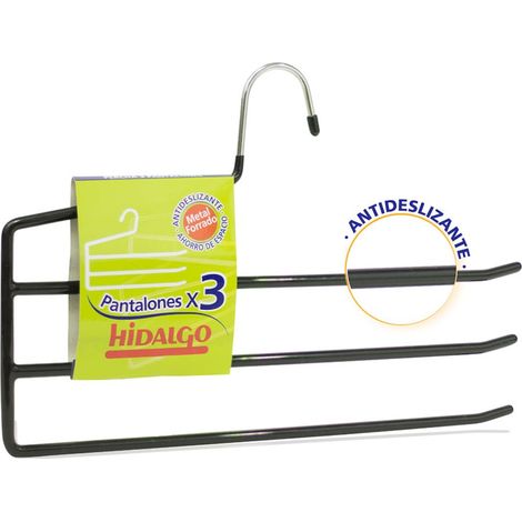Percha antideslizante para 3 pantalones, color azul