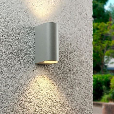 Applique Doppia Luce Lampada Da Parete Interno Esterno Porta Faretto Gu10 Es14g