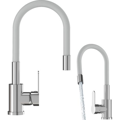 Mitigeur de Cuisine Granitan Grado avec Bec Flexible Blanc-Chrome 54 cm (1/5)