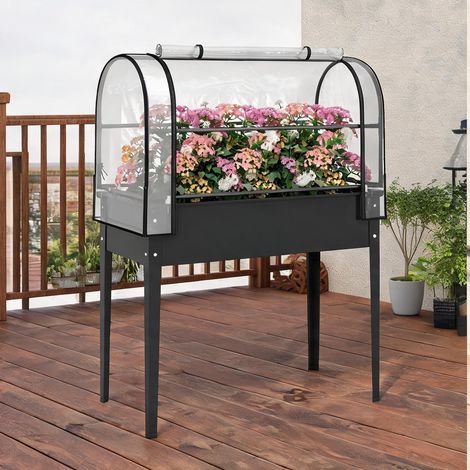 Potager surélevé extérieur avec housse de mini-serre 100 x 49 x (1/5)