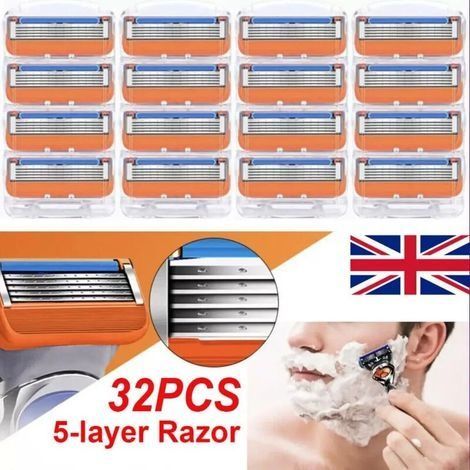 24 lames de rasoir pour le rasoir homme Fusion 5 – Nouvelle version orange