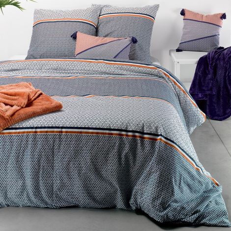 Housse de couette 240x220 Tilak + 2 taies coton 57 fils (1/4)