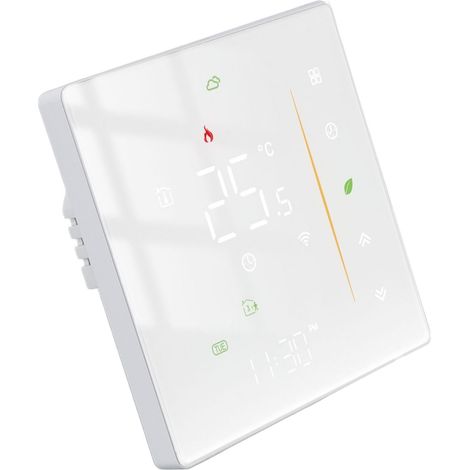 WLAN-Fußbodenthermostat für den Heimgebrauch, intelligenter Thermostatschalter, programmierbarer Raumtemperaturregler für Tuya 95–240 V, Weiß (1/5)