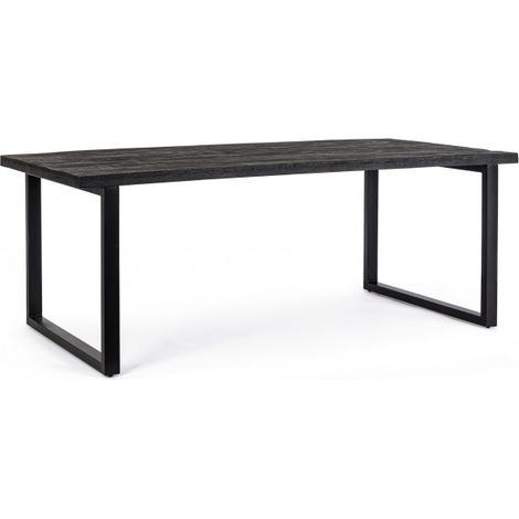 Tavolo Rettangolare Legno Nero Industriale da Interno 200x100 - SELENE (1/5)