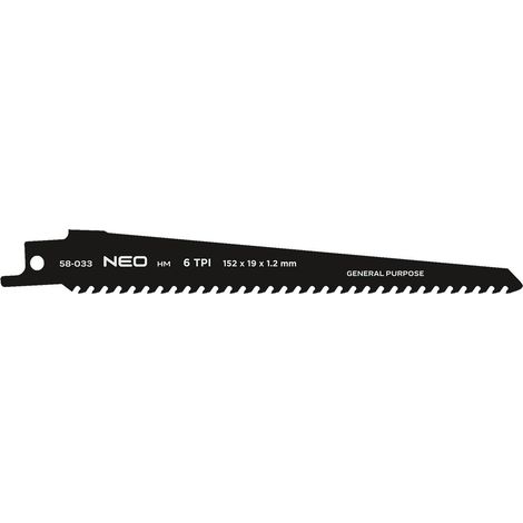 Hoja de sierra neo-tools saw blade 152 mm carburo 6 TPI