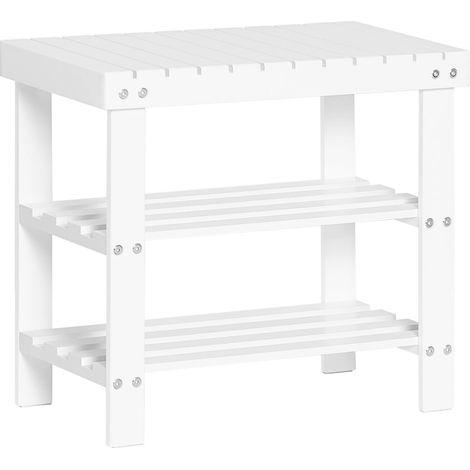 SoBuy Scarpiera, Portascarpe, panca da bagno, bianco, FSR02-K-W (1/5)