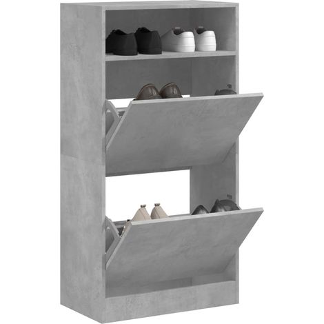 Schuhschrank Betongrau 60x34x116 cm Holzwerkstoff