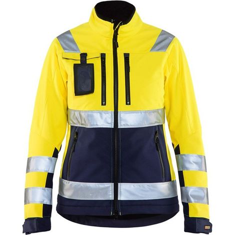 Veste de travail softshell haute visibilité femme 4902 - Jaune fluo/Marine M (1/5)