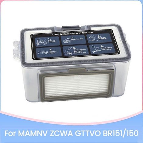 Aspirateur Dust Box pour MAMNV ZCWA GTTVO BR151/150 Robot Aspirateur de remplacement Accessoires Trash Dust Box (1/5)