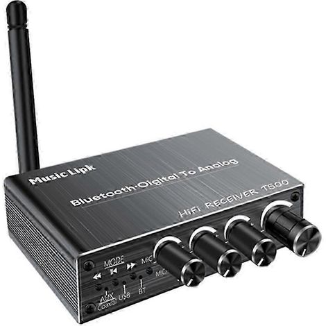 Convertisseur numérique-analogique (DAC) Bluetooth 5.3, récepteur audio, entrée auxiliaire 3,5 mm, entrée RCA coaxiale, clé USB, adaptateur karaoké sans fil KNS (1/5)