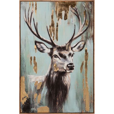 Hirschgemälde, 80 % handbemalt und mit Folie, 80 x 4 x 120 cm (1/5)