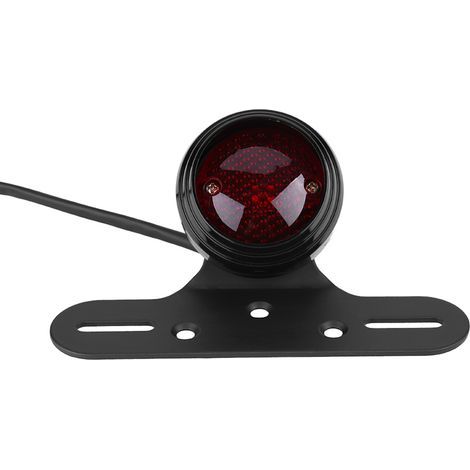 Bombilla roja de freno trasero para motocicleta Chopper Bobber negra. (1/5)