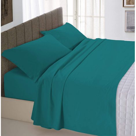 Italian Bed Linen Max Color Completo Letto, 100% Cotone, Verde Bottiglia, 2 Posti (1/5)