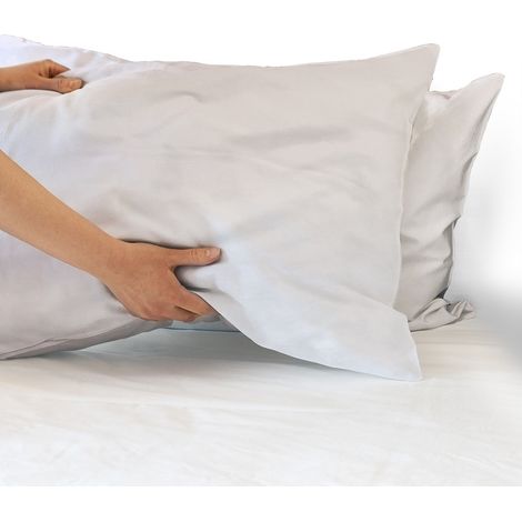 Coppia federe per Cuscino guanciale Letto 100% Cotone Made in Italy con patella interna Bianco - 52x80 cm