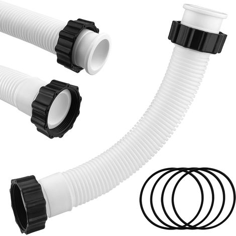 Tuyau de piscine de 40 cm, tuyau de rechange pour pompe de filtration de piscine, réutilisable - Blanc (1/5)