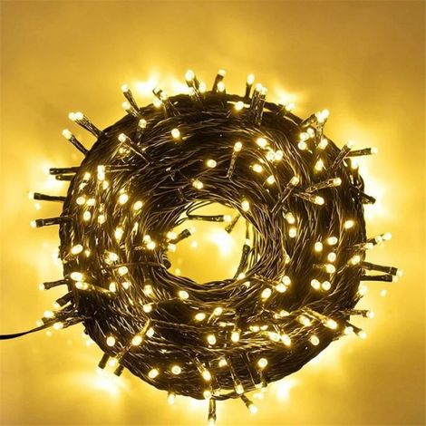 Guirxiété lumineuse LED pour sapin de Noël,Blanc chaud 500 lumières 52 mètres sans télécommande (1/4)