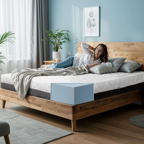 TANHK Materasso singolo a memoria di forma Made in Italy Ortopedico medio fermezza Sistema anti punti di pressione Ipoallergenico, anti batteri e acari (Modugno, 200 x 200) (1/5)