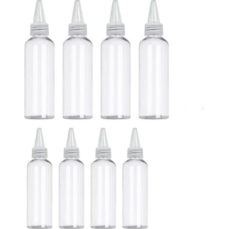 Lot de 8 flacons à presser en plastique 30 ml/60 ml avec entonnoir de séparation et étiquettes vierges, bouteilles de stockage pour condiments (1/5)