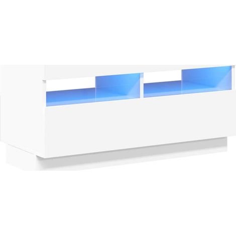 vidaXL Mueble de TV con luces LED blanco brillante 80x35x40 cm (1/2)