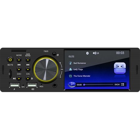 Autoradio singolo DIN da 4,1 pollici con Bluetooth, lettore MP5 e radio FM. Supporta la riproduzione da TF/U-Disk, la ricarica USB, le chiamate in vivavoce, l'inversione dell'immagine e i comandi al v (1/5)