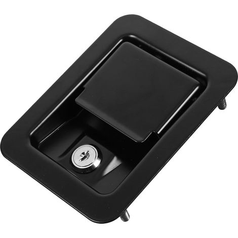 Serrure noire pour armoire électrique avec loquet en acier inoxydable (1/5)