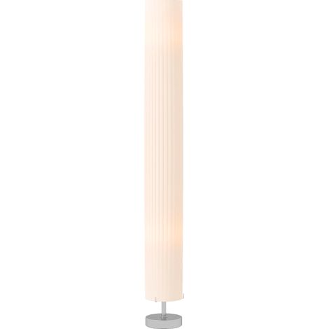 Lampadaire de salon avec abat-jour en polyester, 2 douilles E27, pour chambre à coucher – 14 x 14 x 120 cm (1/5)