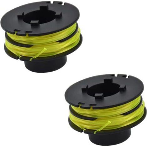 2 jeux de bobines et de capuchons de rechange pour coupe-bordures/débroussailleuse Ryobi RAC118.