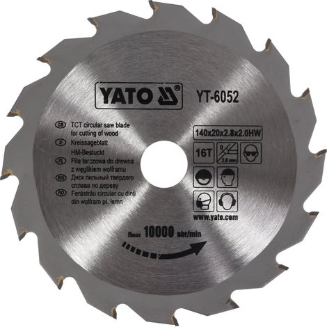 Lame de scie en carbure 140 x 20 mm 16 dents