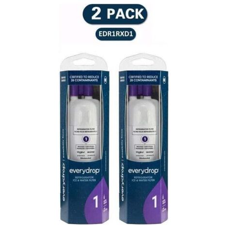 Confezione da 2 filtri per frigorifero per acqua ghiacciata, EDR1RXD1, viola