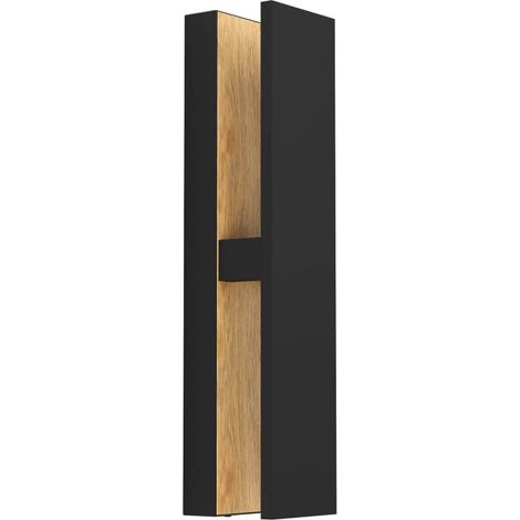 Lampe d'extérieur Costorio Noir avec du bois - 900291