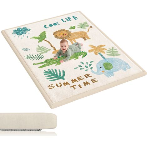 Tapis de jeu pour enfants - AIYAPLAY - épaisseur 3 cm - motif animal - base antidérapante - mousse - 150x200cm - multicolore (1/5)