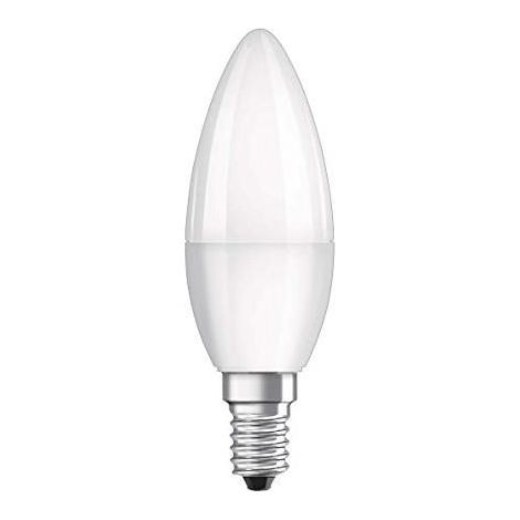 Ampoule LED dépolie flamme E14, 4.9W, blanc froid.