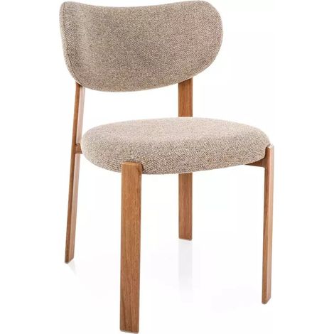 Chaise scandinave beige et bois Rinos (1/5)