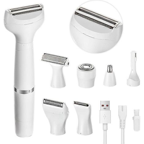 Rasoir électrique 7 en 1 pour femmes - Épilation du visage sans douleur et tondeuse maillot, rasoir pour le nez, les sourcils et le pubis (1/5)
