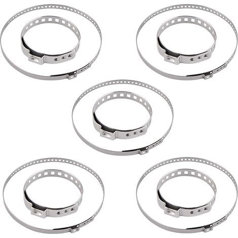 10pcs Collier de serrage de soufflet d'essieu Ajustable, Collier Soufflet Cardan En Acier Inoxydable Jeu de Pinces à Joint CV, véhicule pinces réglables Kit(5 Petites et 5 Grandes) (1/5)