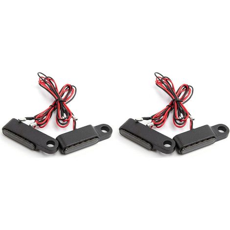 Lote de 4 luces LED clignotants ámbar para guidon de moto (frein, vergüenza), noirs. (1/5)