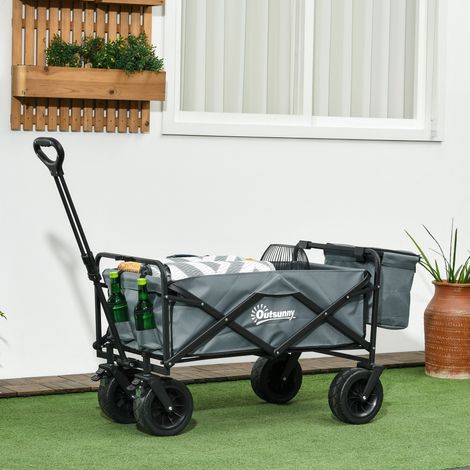Chariot pliant avec sac isotherme, structure en acier, jusqu'à 100 kg, 113 x 57 x 77-100 cm, gris foncé (1/5)