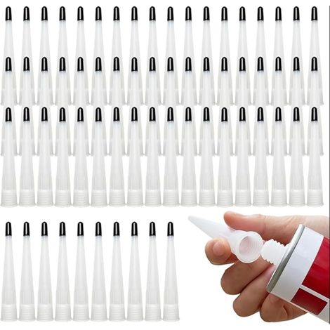 embouts de cartouche avec capuchons en caoutchouc - Buses de rechange pour cartouches en silicone, réutilisables et précises pour une étanchéité propre (1/5)