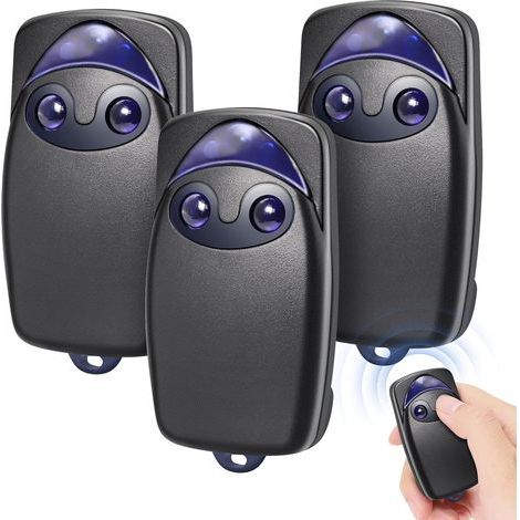 Confezione da 2 telecomandi per porte da garage elettriche Flo2r-s a 2 pulsanti da 433,92 MHz, compatibili con il telecomando per porte da garage Nice Remote, di DEBUNS. (1/5)