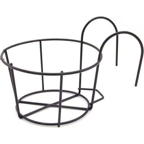 Paniers de jardinière à Rail Suspendu Support Jardiniere Balcon Rond Paniers de Fleurs Suspendus en Fer, Convient pour Balcon,Jardin,Clôture