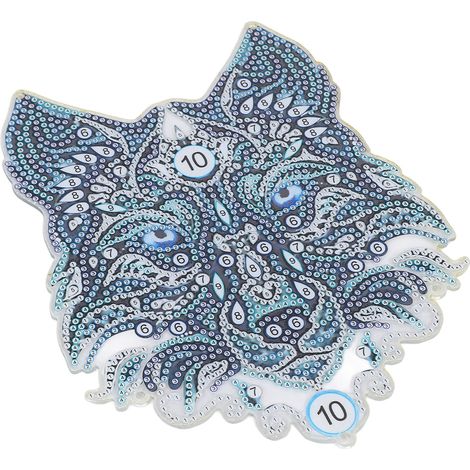 Attrape-soleil en strass motif loup, à suspendre dans une chambre (DIY). Peinture strass artisanale. (1/5)