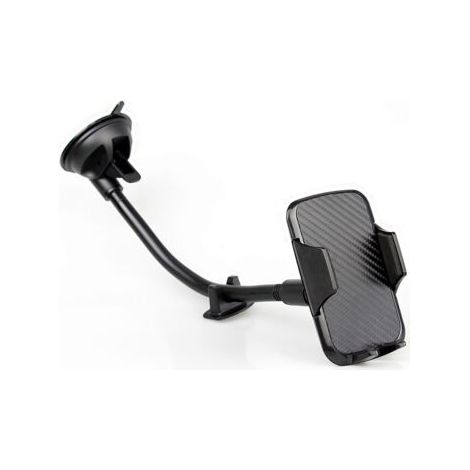 Support Téléphone Voiture Ventouse, 360° Pare-Brise Telefoon Houder Auto, tuyau rallongé de 320 mm,Noir (1/4)