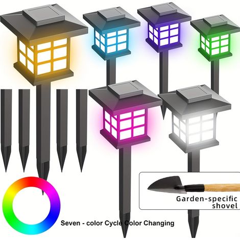 24/12/6 Solar-Außenleuchten, 700mA Solar-Markierungsleuchten, langlebige LED-Gartenbeleuchtung (10 Stunden), Solar-Gartenleuchten, ideal für Gärten, Innenhöfe, Landschaftsgestaltung und Gehwege. (1/5)