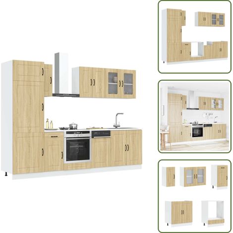 vidaXL 8-tlg. Küchenschrank-Set Kalmar Sonoma-Eiche Holzwerkstoff (1/5)
