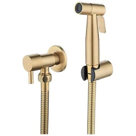 Douchette de bidet en acier inoxydable, ensemble de douchette de bidet, douchette de robinet pour toilettes (doré) (1/3)