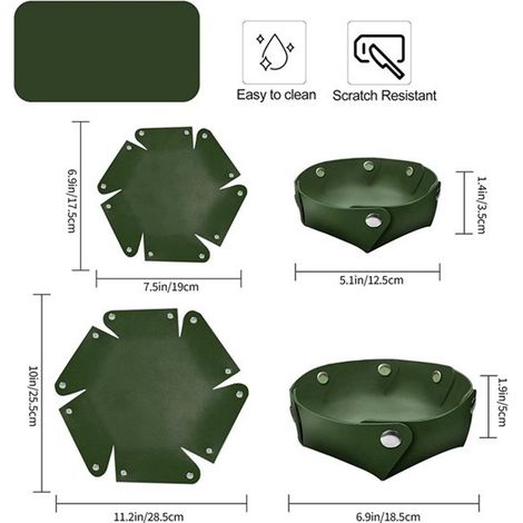 Zwei Farben: Grün Material: PU-Leder runde Aufbewahrungsbox aus Leder Klapptablett dickes PU-Leder